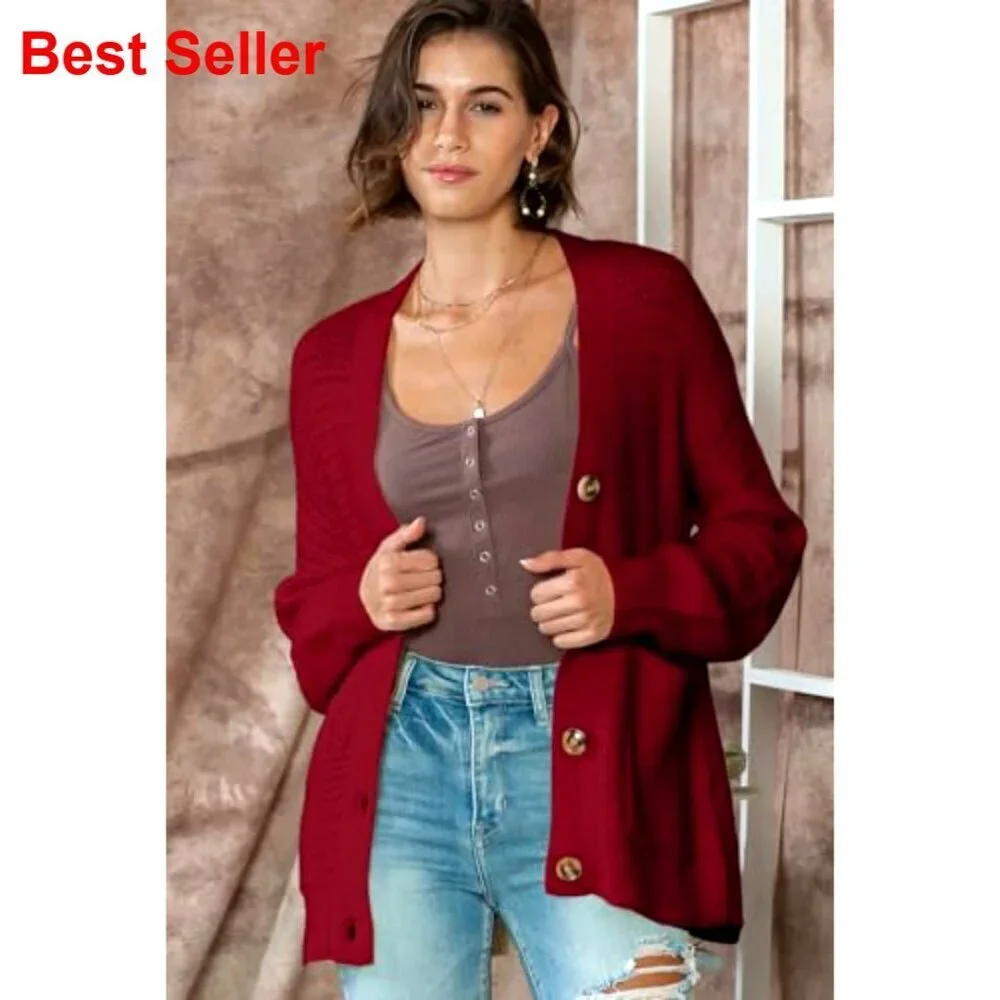 Long Sleeve Open Front Chunky Knit Cardigan Sweater Coat
